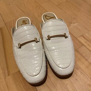 Sam Edelman White Croc Loafers